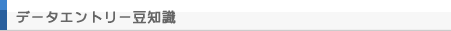 データエントリー豆知識